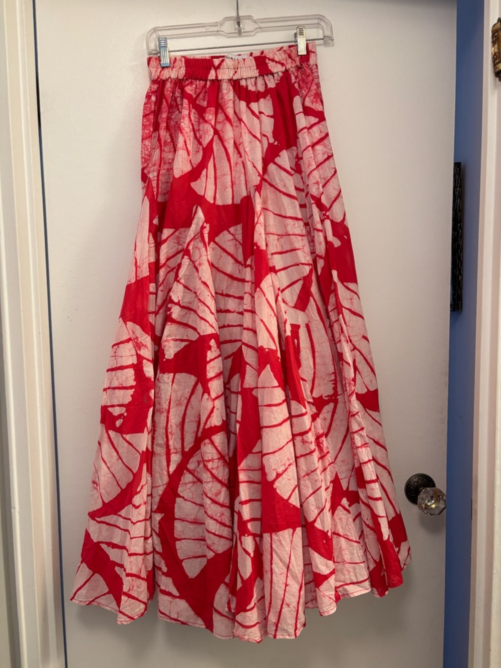 Studio 189 Handmade African j crew Alicia Maxi Skirt pink Batik boho